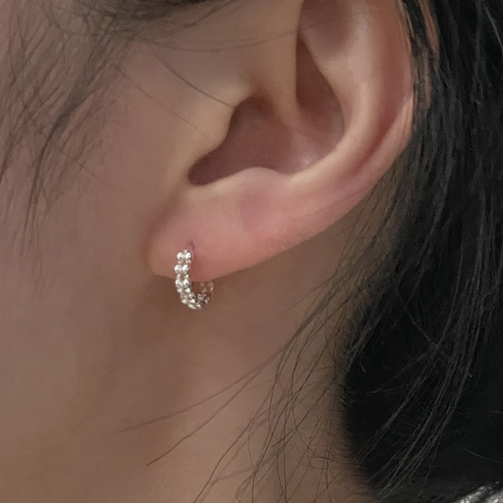[925 Silver]ミニマル ウィーン ワンタッチ フープピアス リングピアス