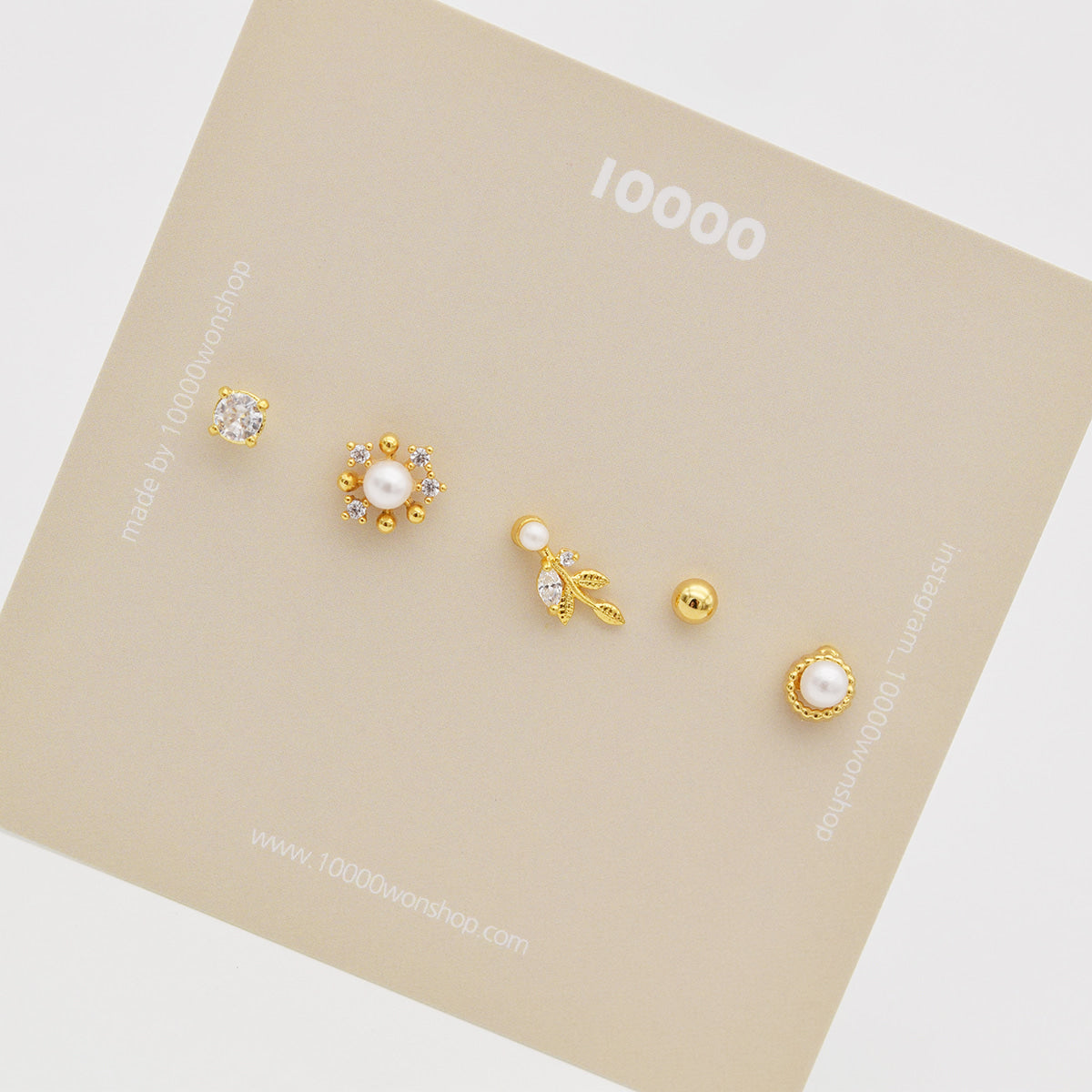 [ชุด 5 ชิ้น] [ผ่าตัด] ชุดเจาะรูปไอศกรีมถั่ว 16G เจาะร่างกาย เจาะหลัง เจาะกระดูกอ่อน 