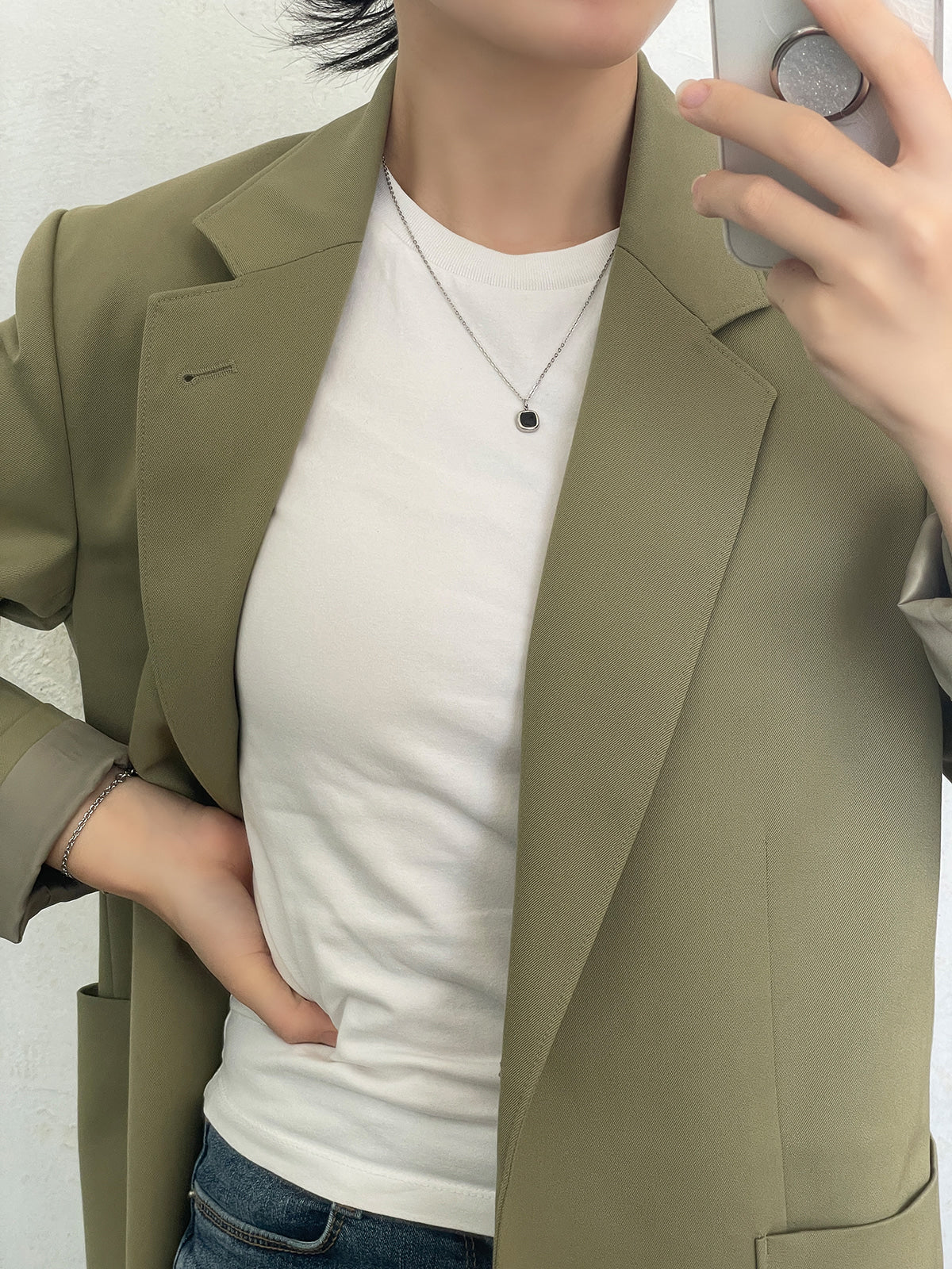 [全サージカル]アンバランススマイルチェーンブレスレット リンクチェーン