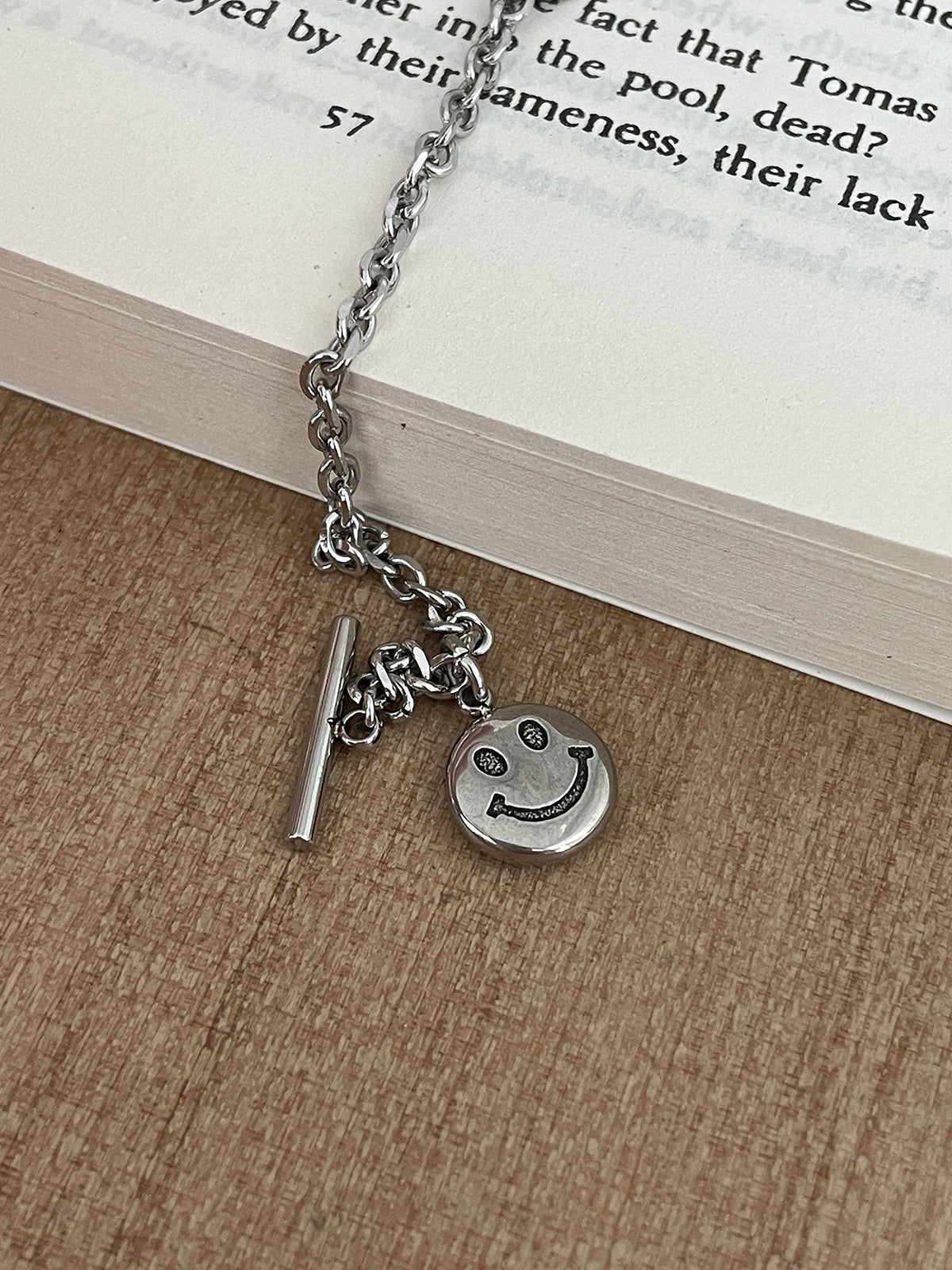 [全サージカル]アンバランススマイルチェーンブレスレット リンクチェーン