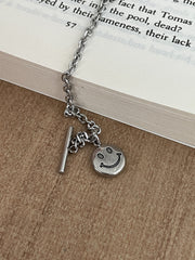 [全サージカル]アンバランススマイルチェーンブレスレット リンクチェーン