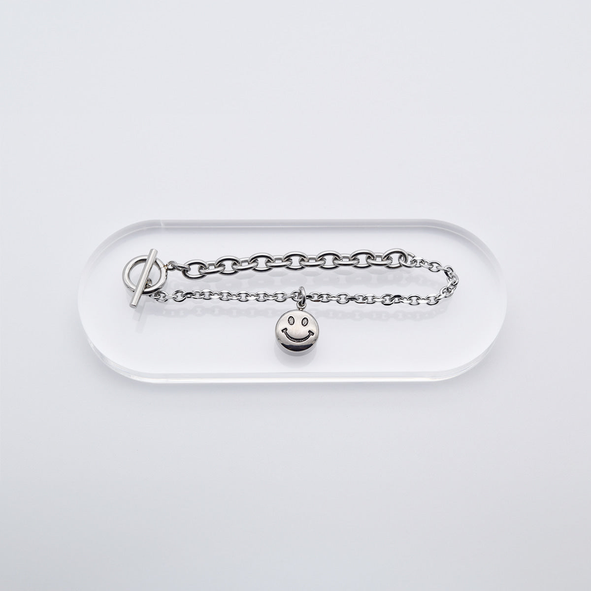 [全サージカル]アンバランススマイルチェーンブレスレット リンクチェーン