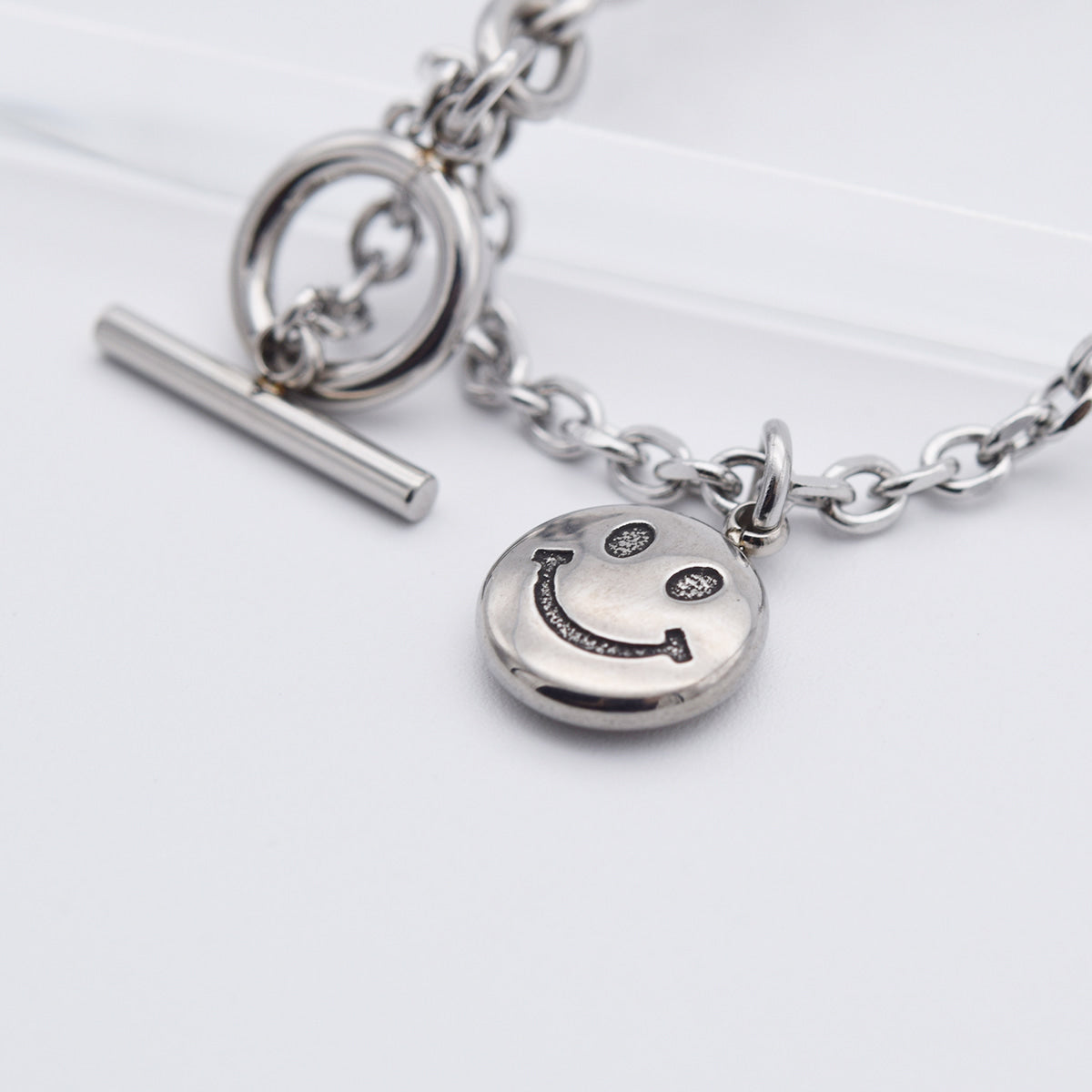 [全サージカル]アンバランススマイルチェーンブレスレット リンクチェーン