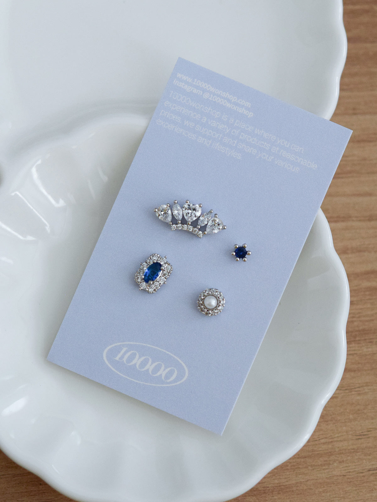 [4個セット][サージカル]シグネチャーブルー ピアスセット16G ボディピアス クラウンカット  ブルージュエル