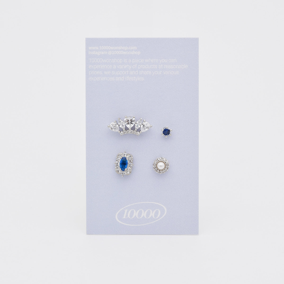 [4個セット][サージカル]シグネチャーブルー ピアスセット16G ボディピアス クラウンカット  ブルージュエル