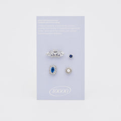 [4個セット][サージカル]シグネチャーブルー ピアスセット16G ボディピアス クラウンカット  ブルージュエル