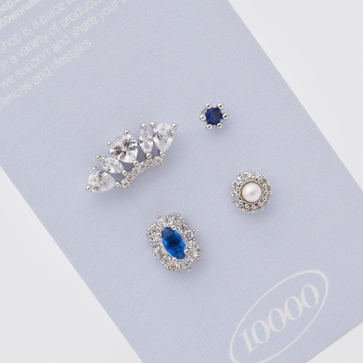 [4個セット][サージカル]シグネチャーブルー ピアスセット16G ボディピアス クラウンカット  ブルージュエル