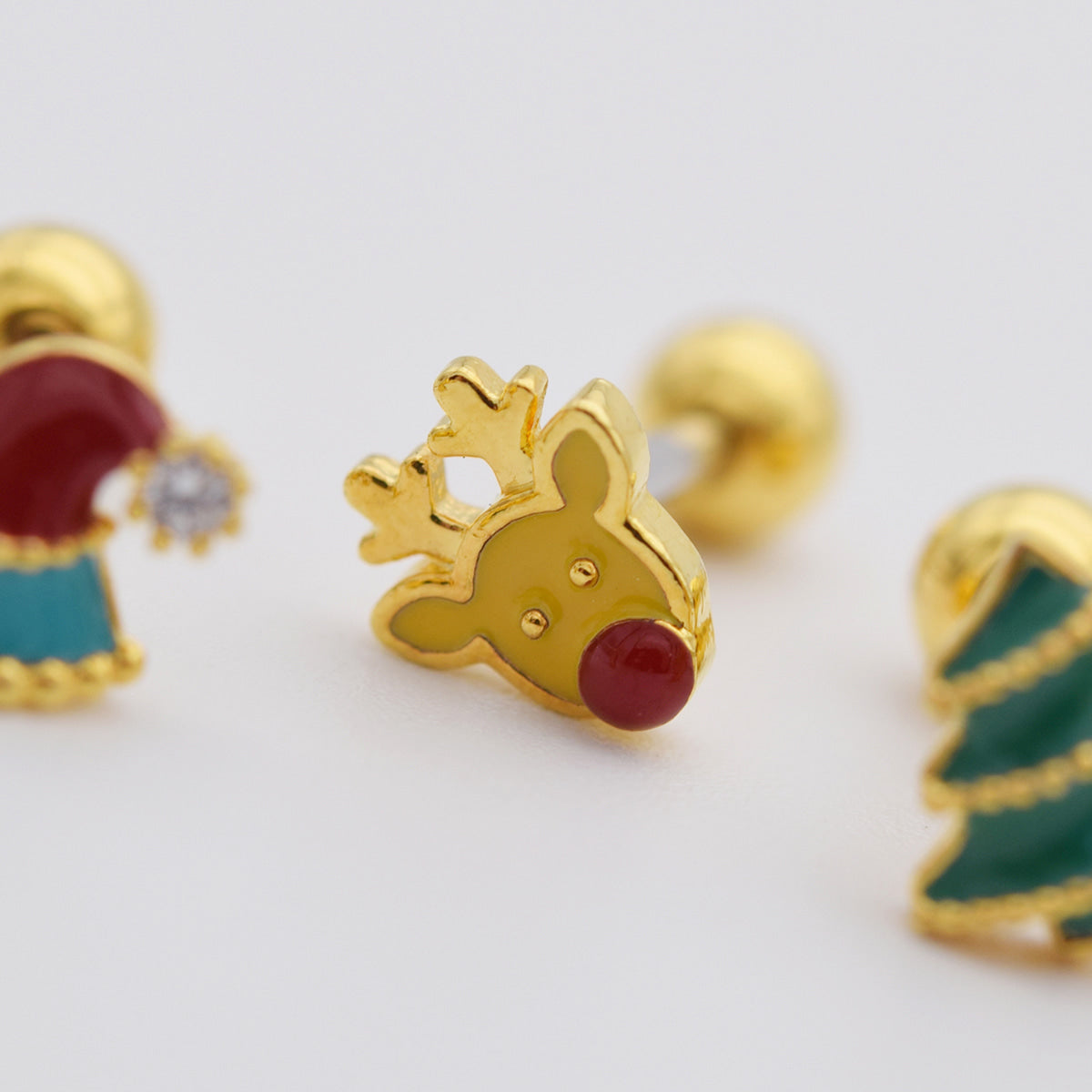 [ชุด 5 ชิ้น] [ผ่าตัด] ชุดเจาะรูปไอศกรีมถั่ว 16G เจาะร่างกาย เจาะหลัง เจาะกระดูกอ่อน 