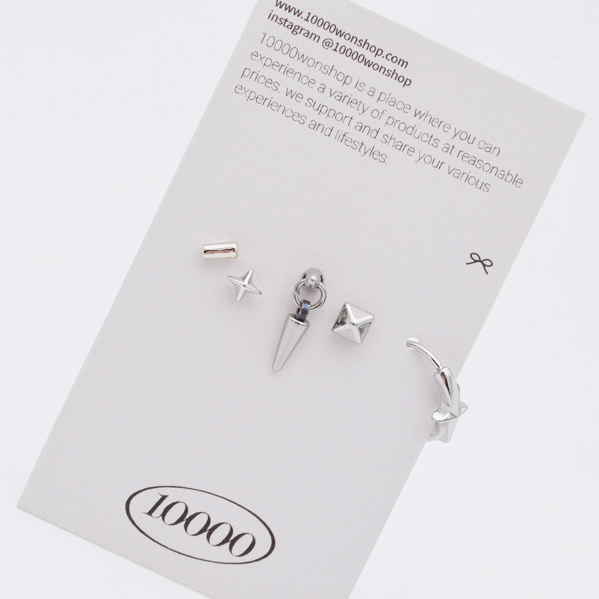 [5個セット][サージカル]メタリック ループ ピアスセット16G ボディピアス スパイク＆スタッズ メタル