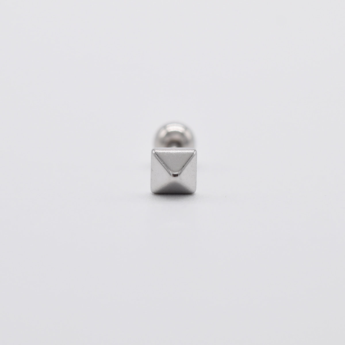 [全サージカル]スクエアスタッズ バーベルピアス 16G ピラミッドスタイル バーベルピアス 316L
