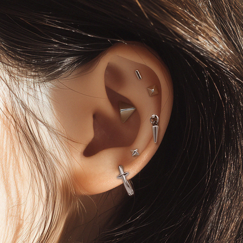 [Surgical] Mini Flow Ribbon (3 Colors) 16G Body Piercing Back Piercing Cartilage Piercing 