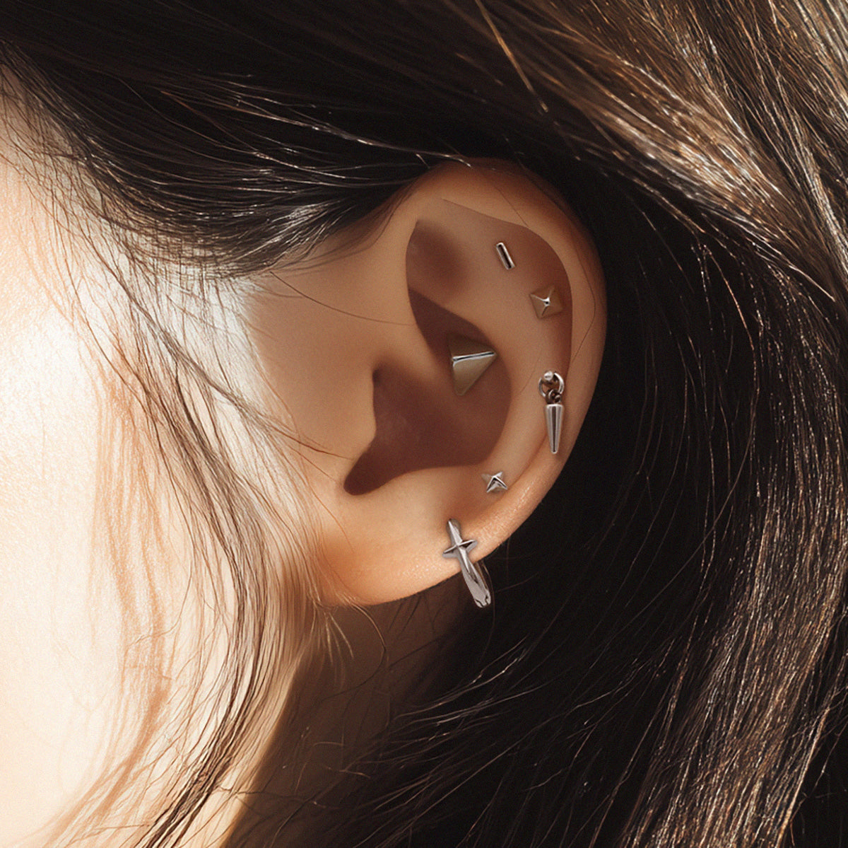 [Surgical] Mini Flow Ribbon (3 Colors) 16G Body Piercing Back Piercing Cartilage Piercing 