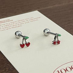[全サージカル]チェリーハート スター  バーベル ピアス (2Type) 16G ボディピアス キャッチ さくらんぼ ピアス
