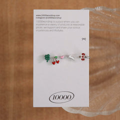 [5個セット][サージカル]スイートモチーフ ピアスセット16G ボディピアス ハート チェリー リボン 可愛い ミニ