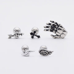 [ชุด 5 ชิ้น] [ผ่าตัด] ชุดเจาะรูปไอศกรีมถั่ว 16G เจาะร่างกาย เจาะหลัง เจาะกระดูกอ่อน 