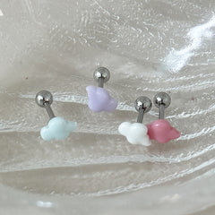 [サージカル]ころんと雲バーベルピアス アクリル (4Color) 16G ボディピアス クラウドピアス