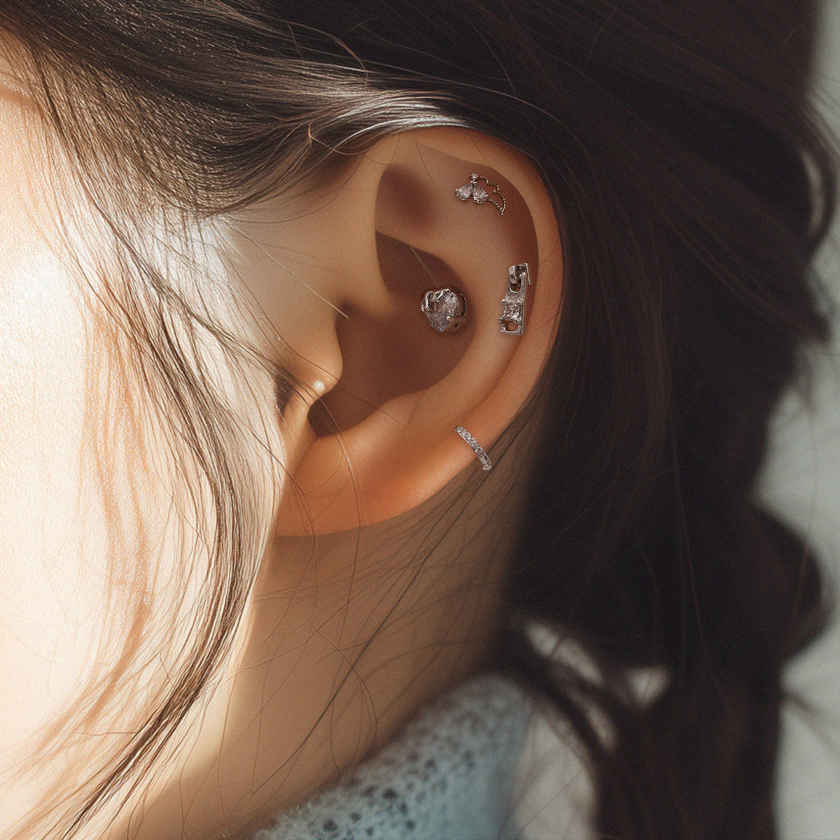 [ผ่าตัด] ริบบิ้นมินิโฟลว์ (3 สี) 16G เจาะร่างกาย เจาะหลัง เจาะกระดูกอ่อน 