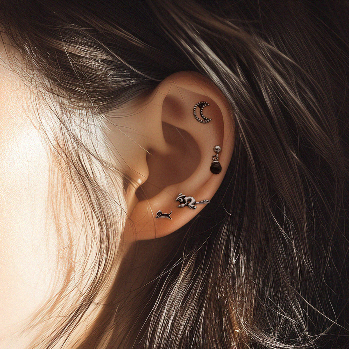 [Surgical] Mini Flow Ribbon (3 Colors) 16G Body Piercing Back Piercing Cartilage Piercing 