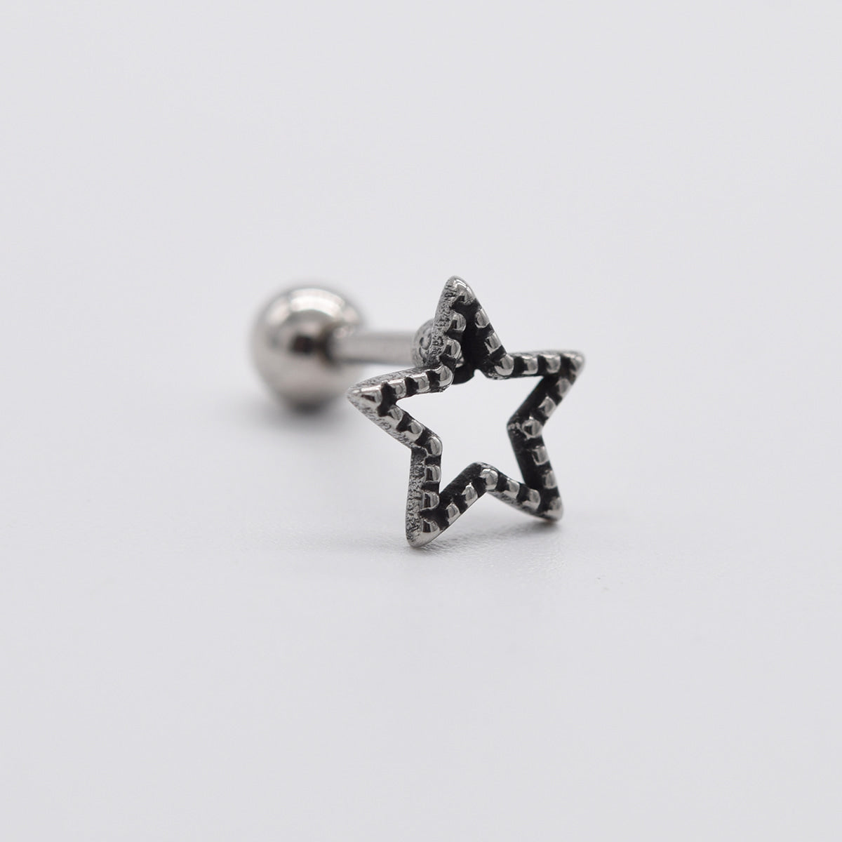 [サージカル]アンティークライン スター ムーン バーベルピアス 星 月 ボディピアス 16G 軟骨ピアス