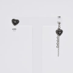 [サージカル]アンティーク クロスハート チェーンピアス ドロップ 2タイプ ボディピアス 16G 軟骨ピアス