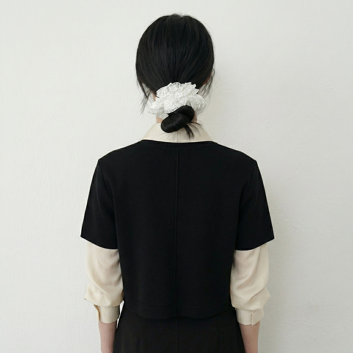 [韓国製] ボリュームレース シュシュ ヘアゴム (3Color) レディース 韓国風 ヘアアクセサリー