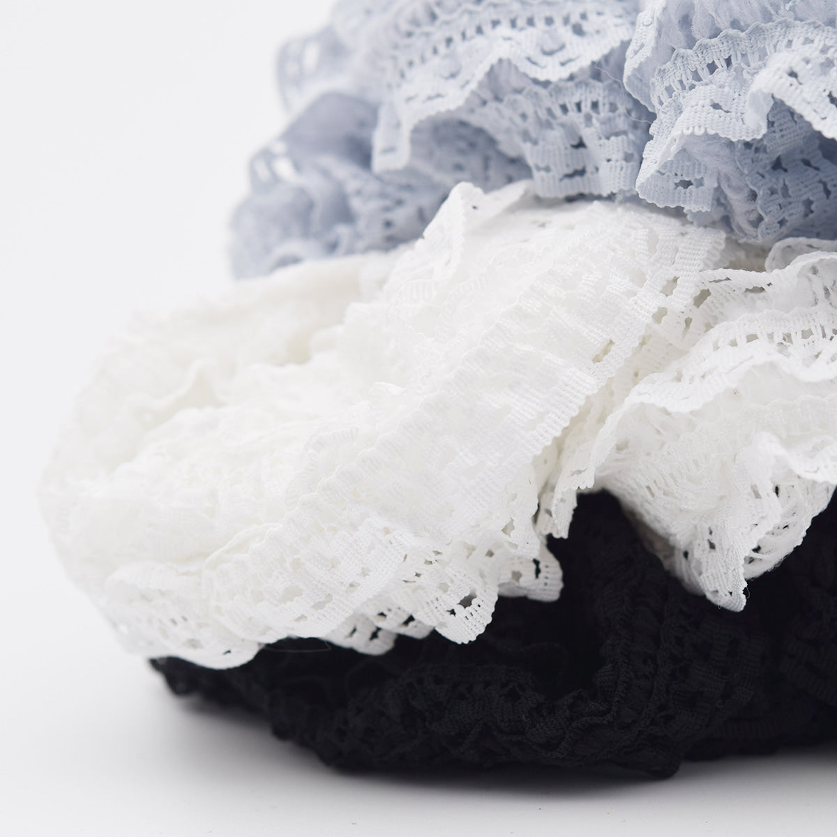 [韓国製] ボリュームレース シュシュ ヘアゴム (3Color) レディース 韓国風 ヘアアクセサリー