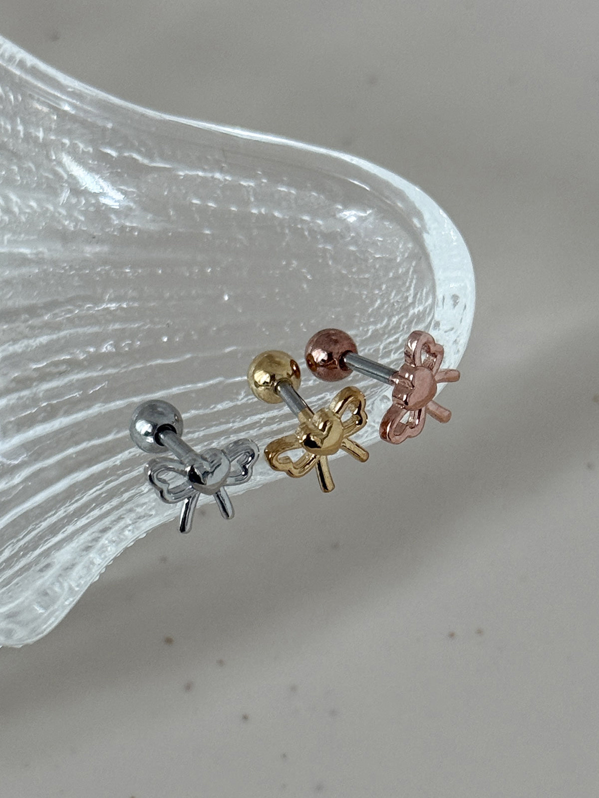 [Surgical] Mini Flow Ribbon (3 Colors) 16G Body Piercing Back Piercing Cartilage Piercing 