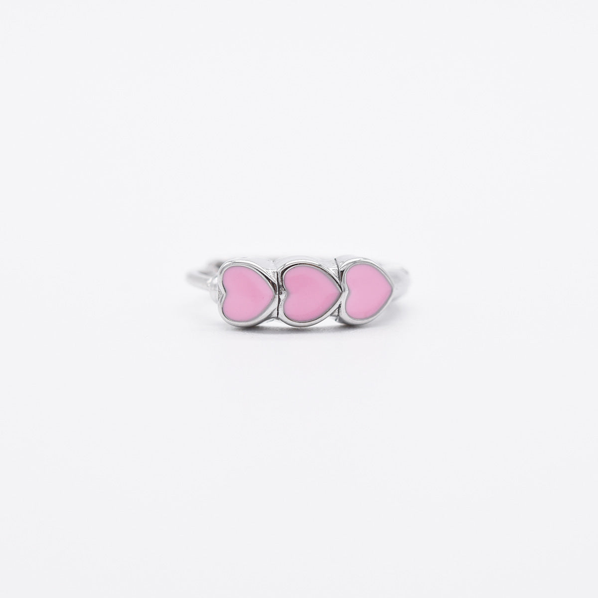 [全サージカルステンレス]トリプルハート ワンタッチリングピアス (3Color) 可愛い 韓国風