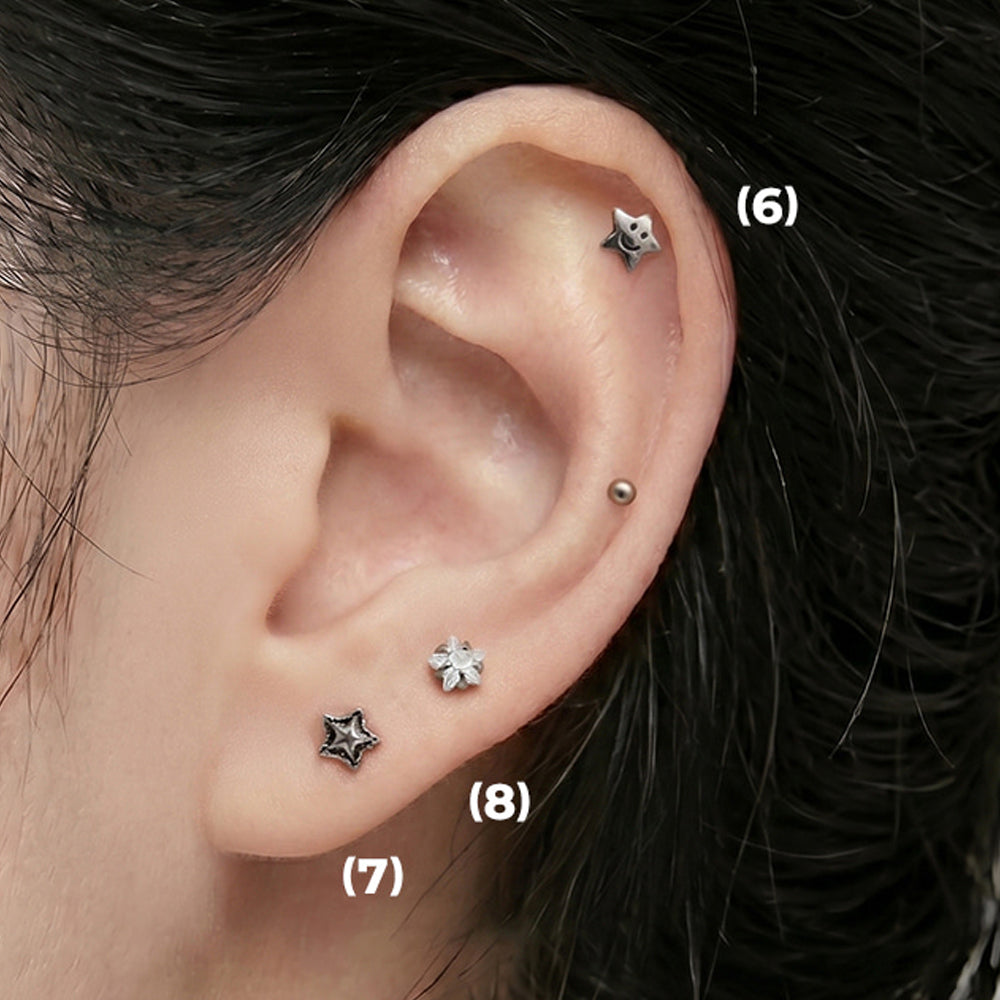 [Surgical] Mini Flow Ribbon (3 Colors) 16G Body Piercing Back Piercing Cartilage Piercing 