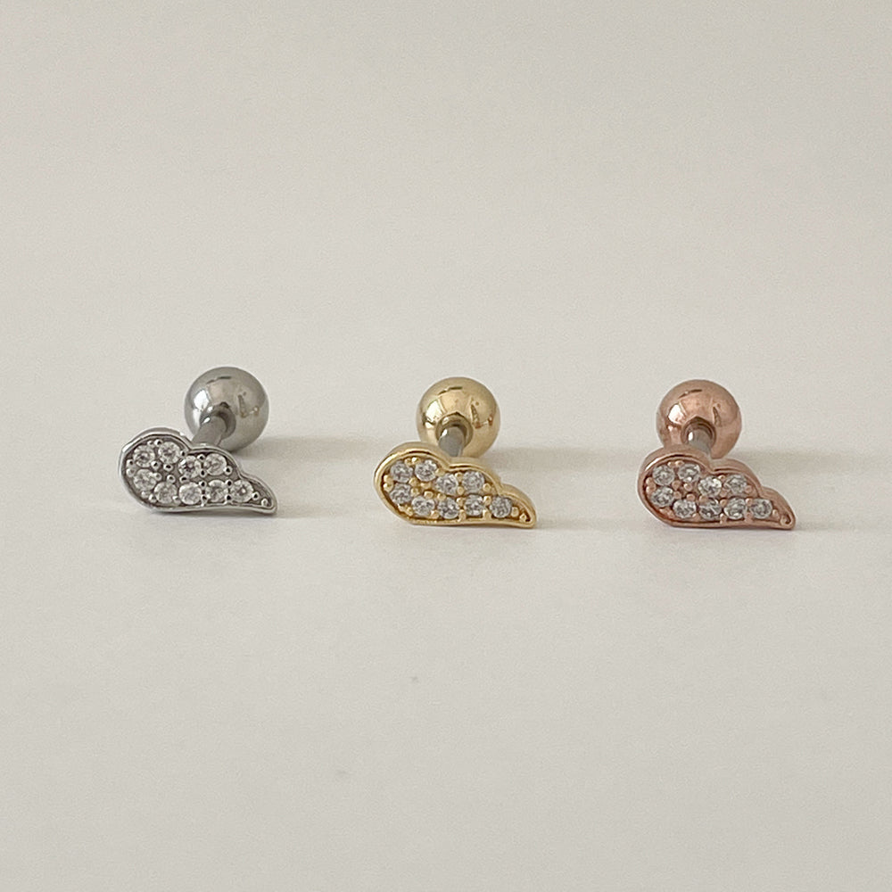 [Surgical] Mini Flow Ribbon (3 Colors) 16G Body Piercing Back Piercing Cartilage Piercing 