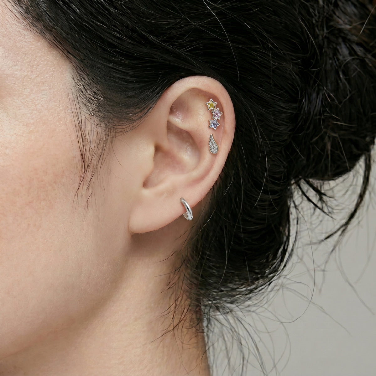 [Surgical] Mini Flow Ribbon (3 Colors) 16G Body Piercing Back Piercing Cartilage Piercing 
