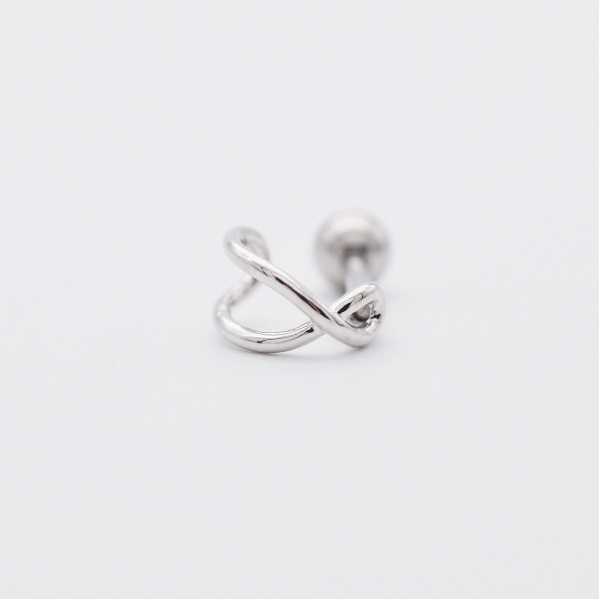 軟骨ピアス 16G Xライン ハーフリング バーベル ボディピアス (3Color) フェイクリング / イヤーカフ風 / クロスライン / Xライン / 軟骨ピアス