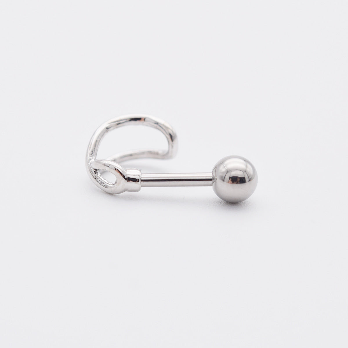 軟骨ピアス 16G Xライン ハーフリング バーベル ボディピアス (3Color) フェイクリング / イヤーカフ風 / クロスライン / Xライン / 軟骨ピアス