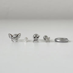 [Set of 5] [Surgical] Nuts Ice Cream Piercing Set 16G Body Piercing Back Piercing Cartilage Piercing 