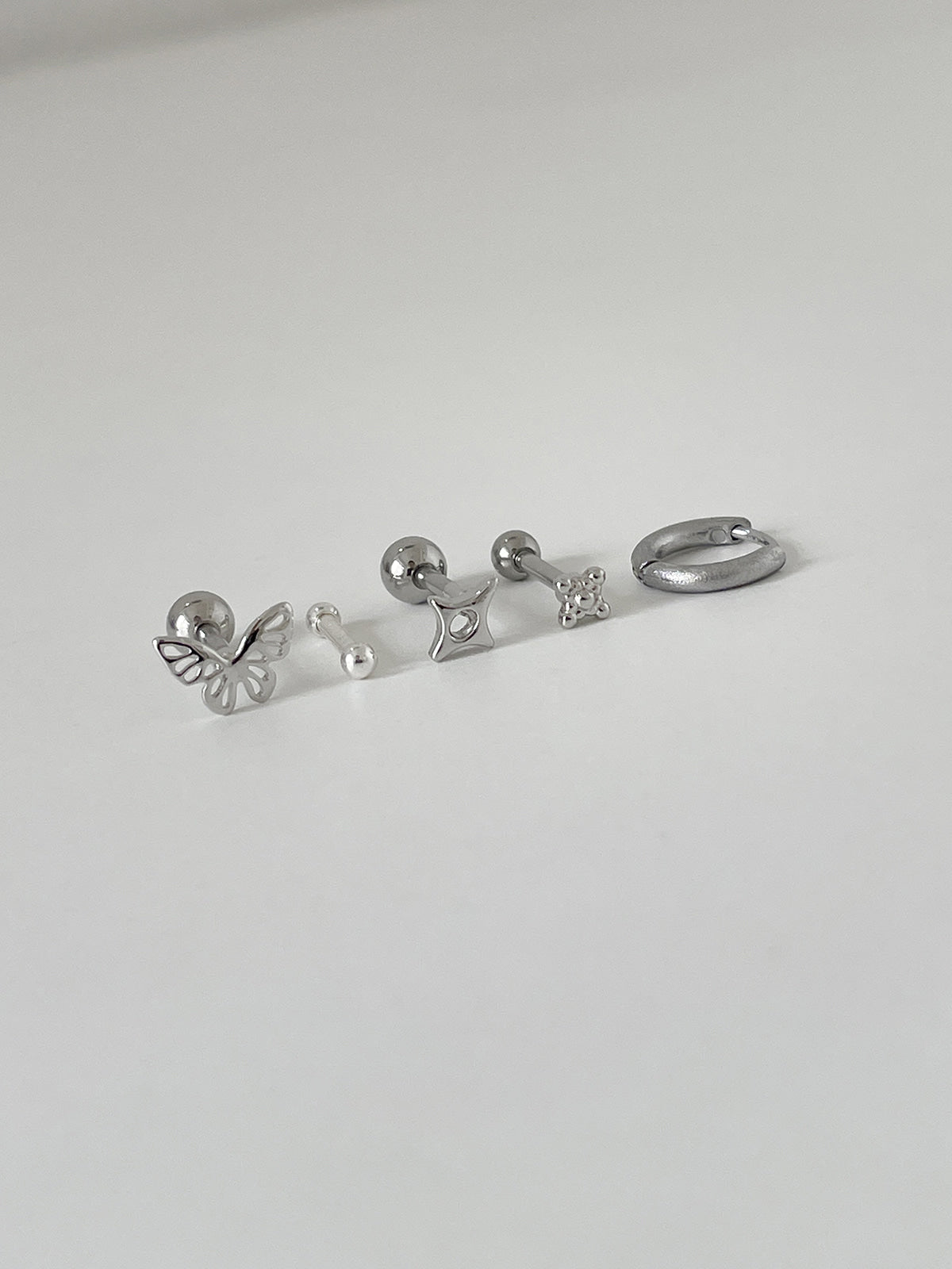 [Set of 5] [Surgical] Nuts Ice Cream Piercing Set 16G Body Piercing Back Piercing Cartilage Piercing 