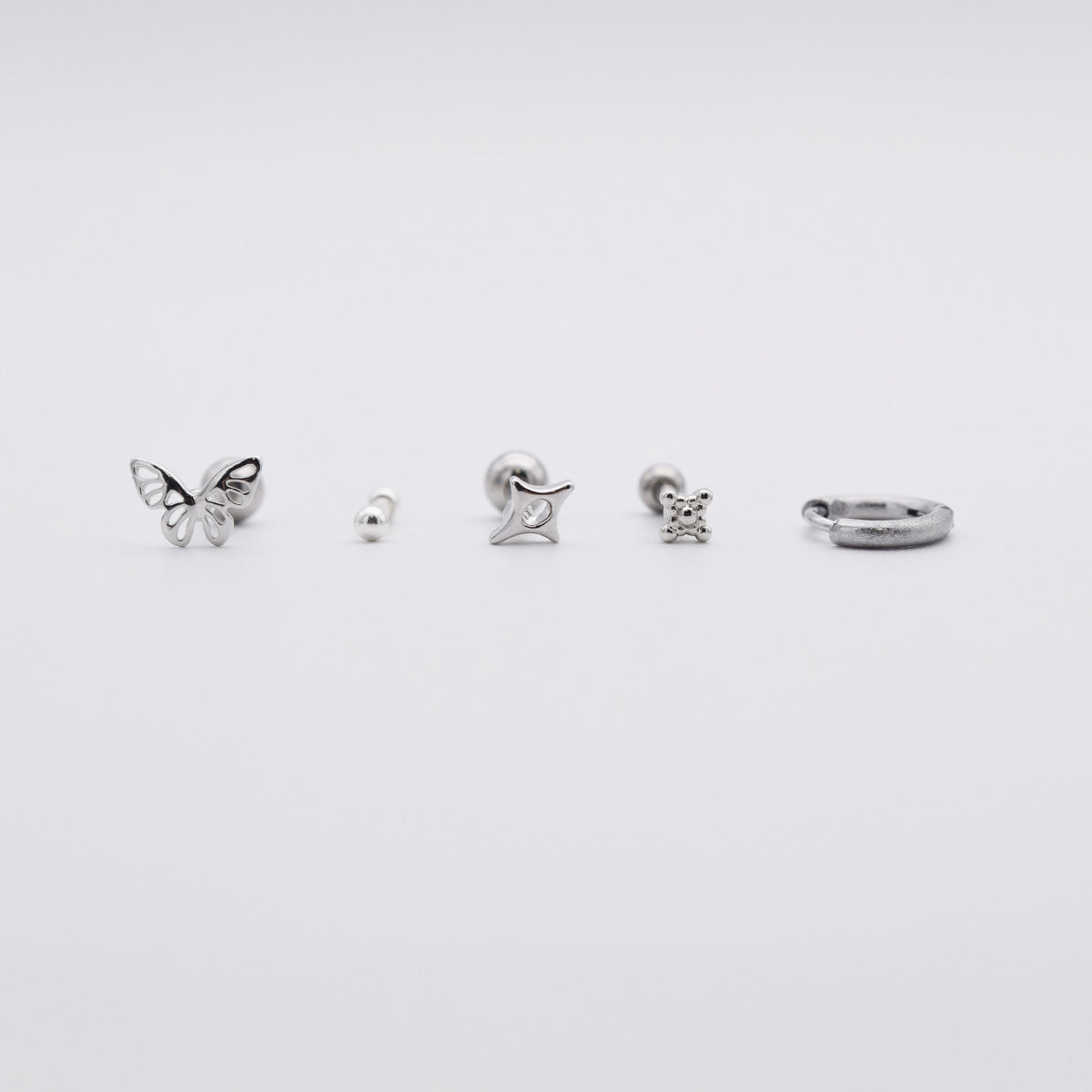 [Set of 5] [Surgical] Nuts Ice Cream Piercing Set 16G Body Piercing Back Piercing Cartilage Piercing 