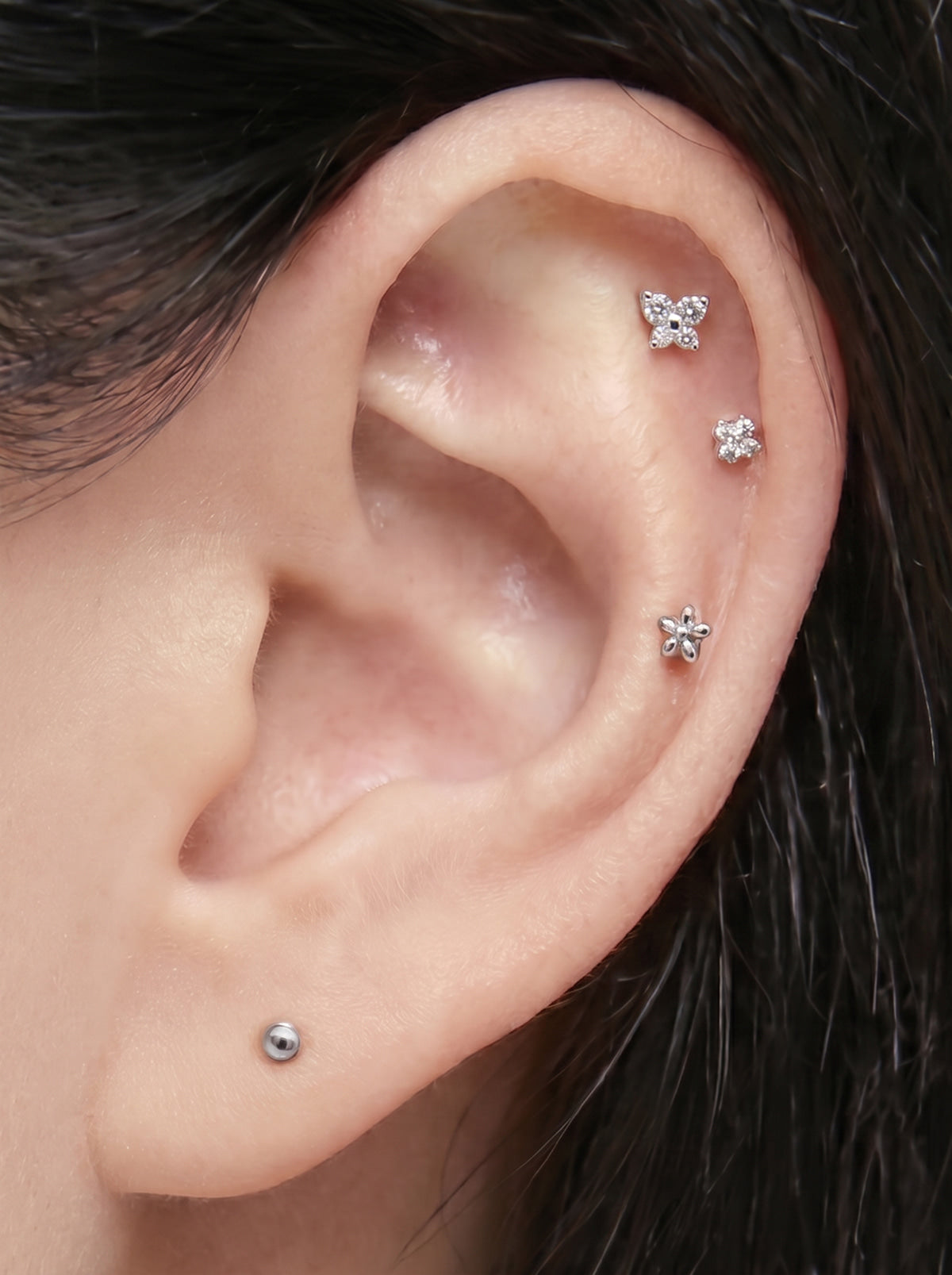 [Set of 5] [Surgical] Nuts Ice Cream Piercing Set 16G Body Piercing Back Piercing Cartilage Piercing 