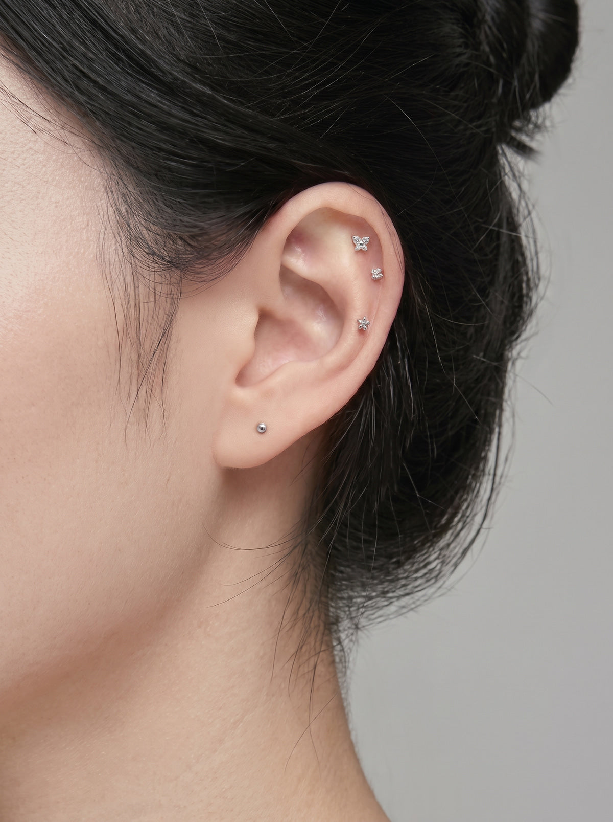 [Set of 5] [Surgical] Nuts Ice Cream Piercing Set 16G Body Piercing Back Piercing Cartilage Piercing 