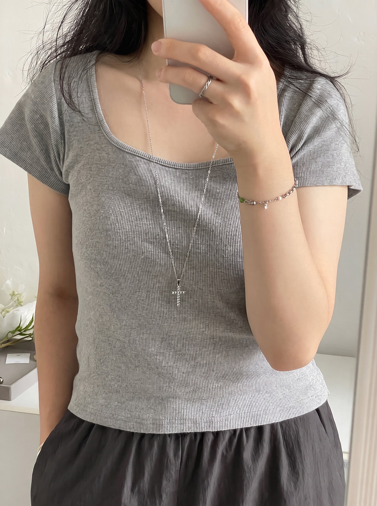 全サージカルステンレス ライム＆レモン ミックスチェーンブレスレット made