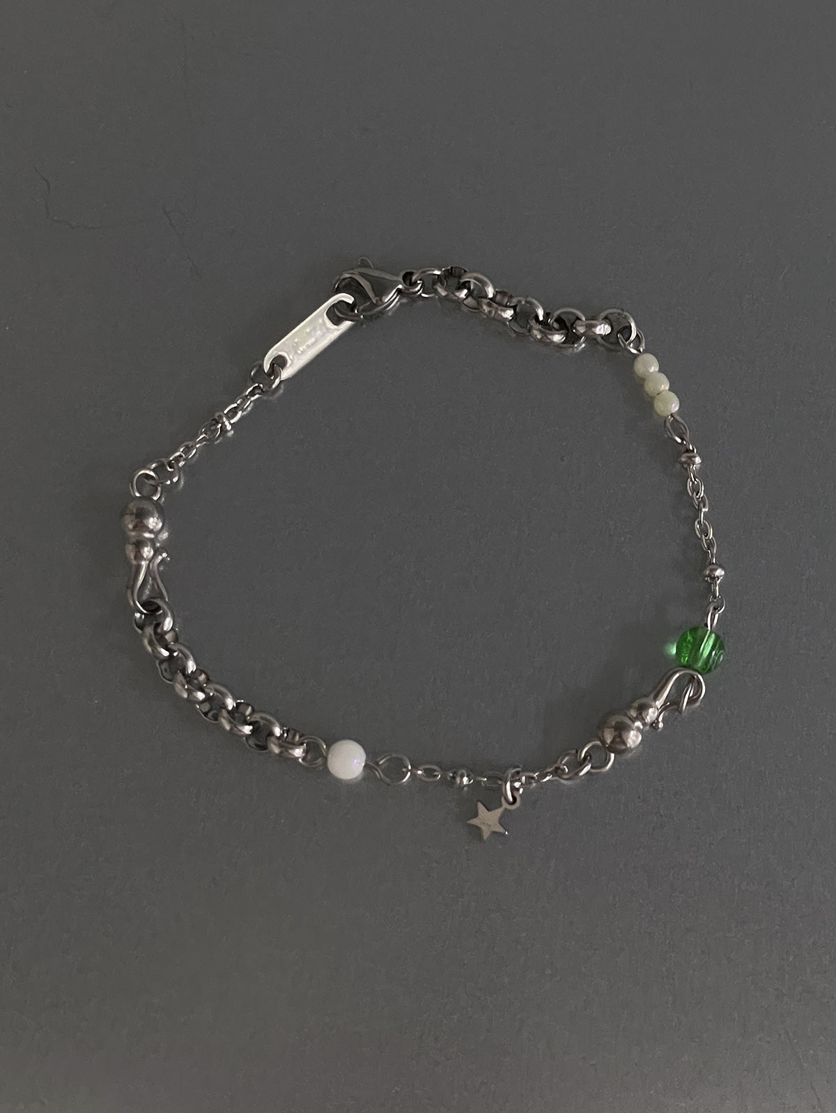 全サージカルステンレス ライム＆レモン ミックスチェーンブレスレット made