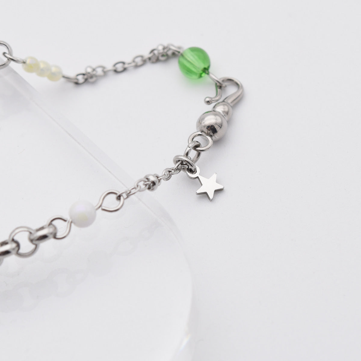 全サージカルステンレス ライム＆レモン ミックスチェーンブレスレット made