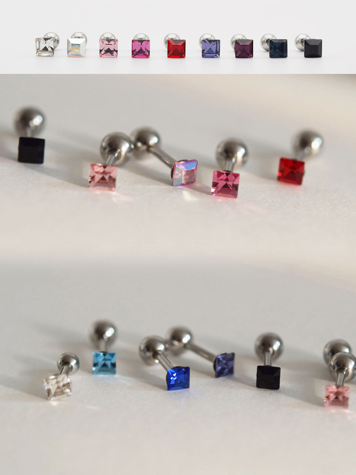 [Surgical] Mini Flow Ribbon (3 Colors) 16G Body Piercing Back Piercing Cartilage Piercing 