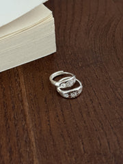 [925 Silver]サンモチーフ ジルコニア ワンタッチフープピアス 両耳用
