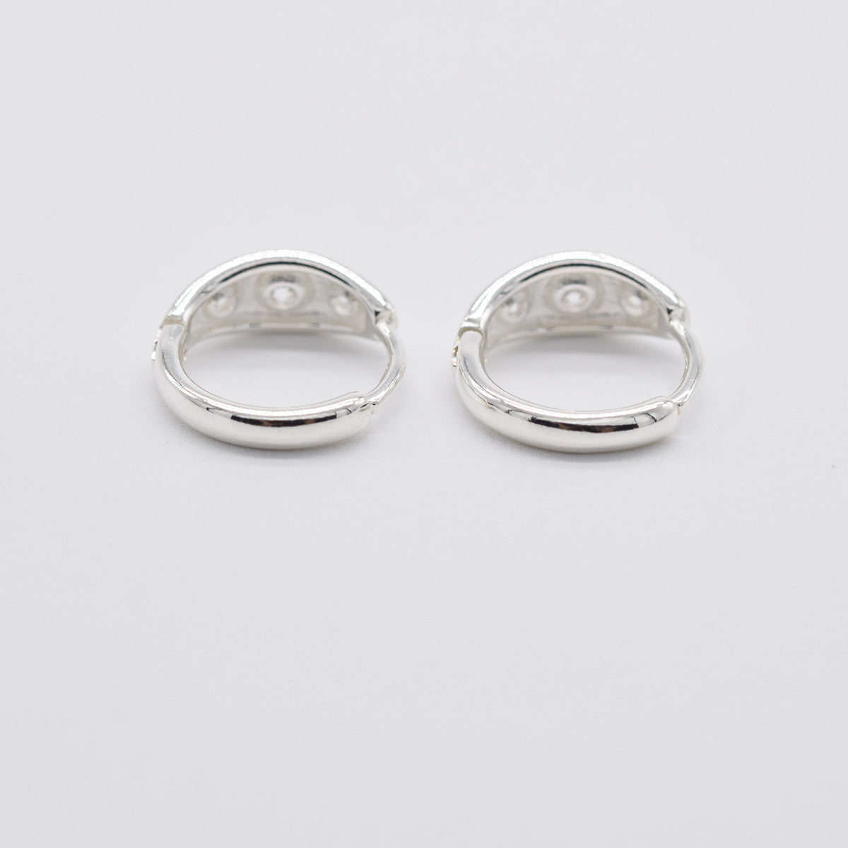 [925 Silver]サンモチーフ ジルコニア ワンタッチフープピアス 両耳用