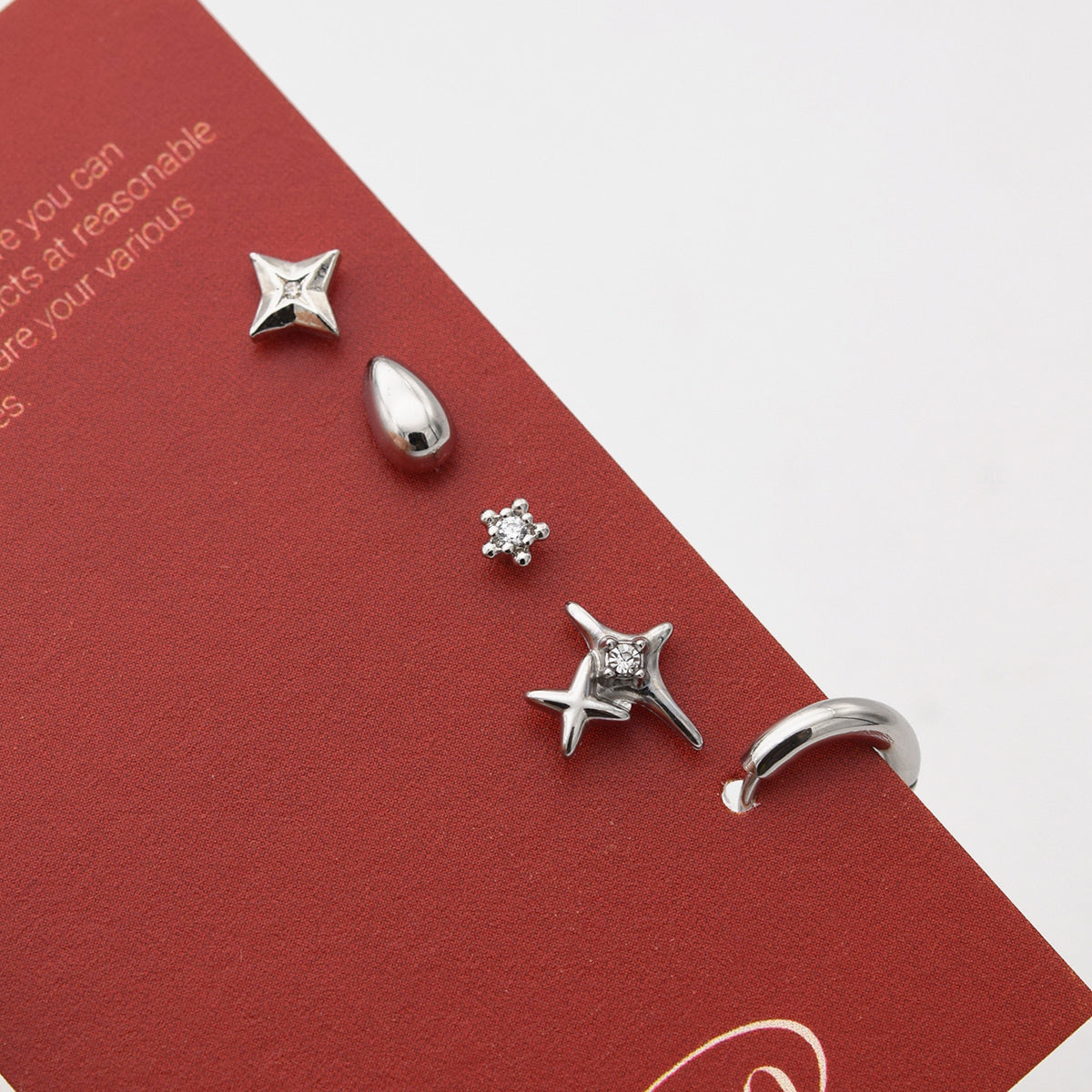 [Set of 5] [Surgical] Nuts Ice Cream Piercing Set 16G Body Piercing Back Piercing Cartilage Piercing 