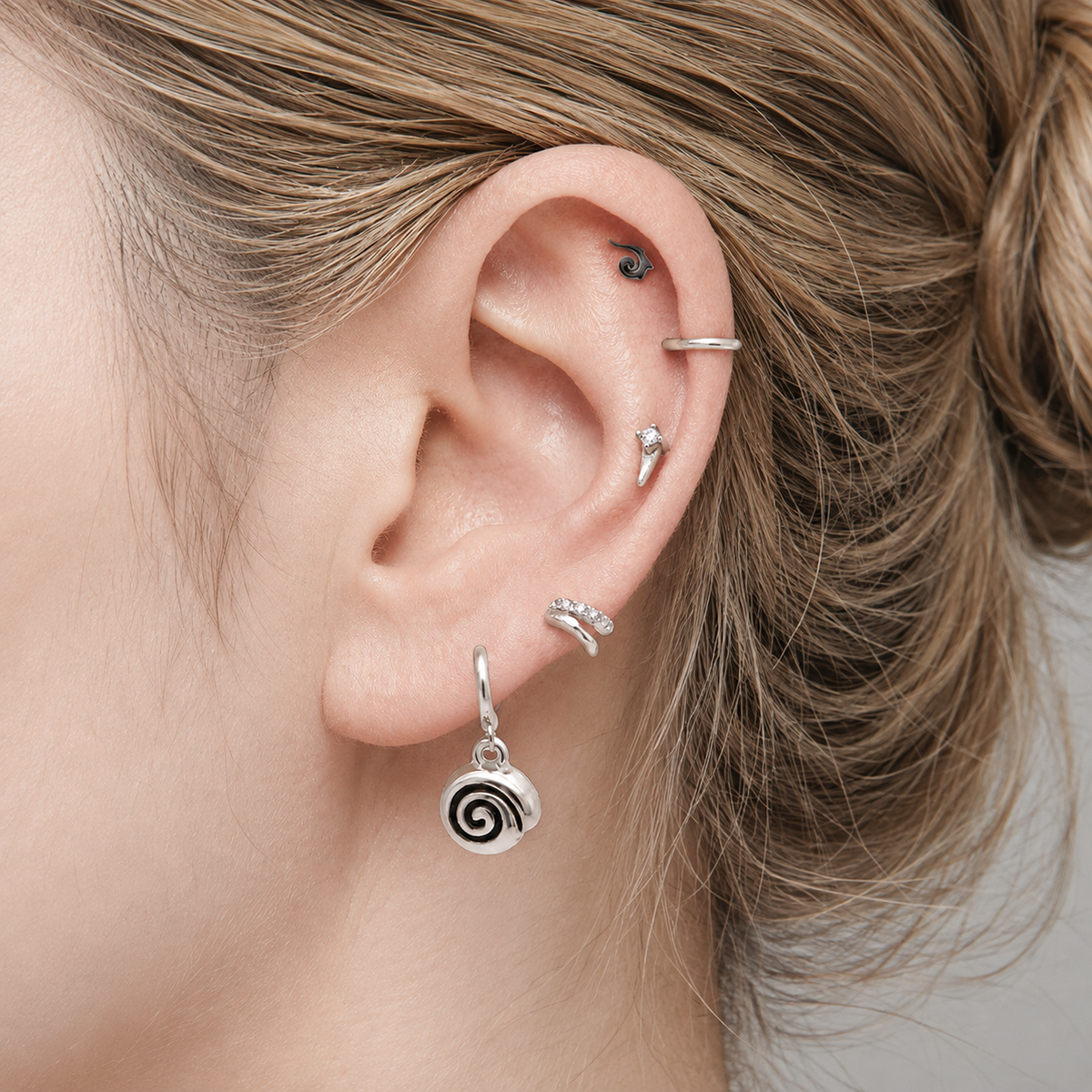 [Surgical] Mini Flow Ribbon (3 Colors) 16G Body Piercing Back Piercing Cartilage Piercing 