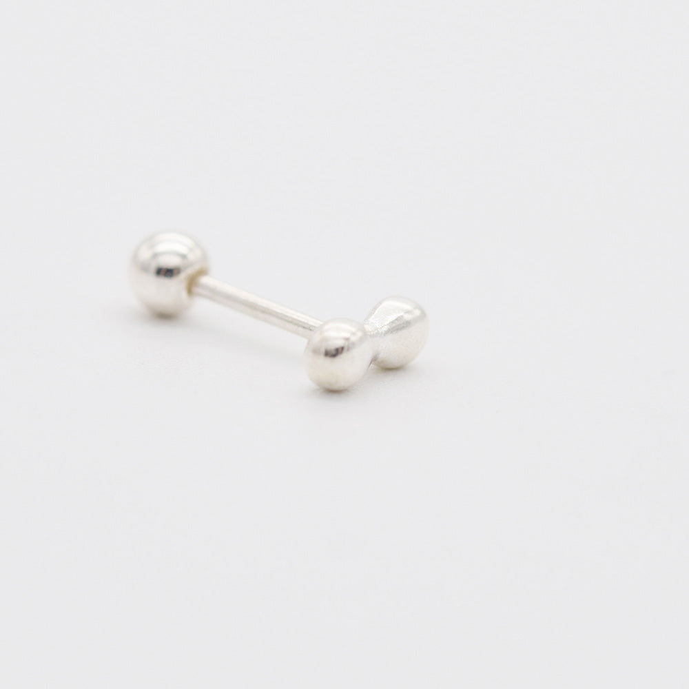 [925 Silver]ピーナッツボール 20G ボディピアス キャッチ ピアッシング 片耳用