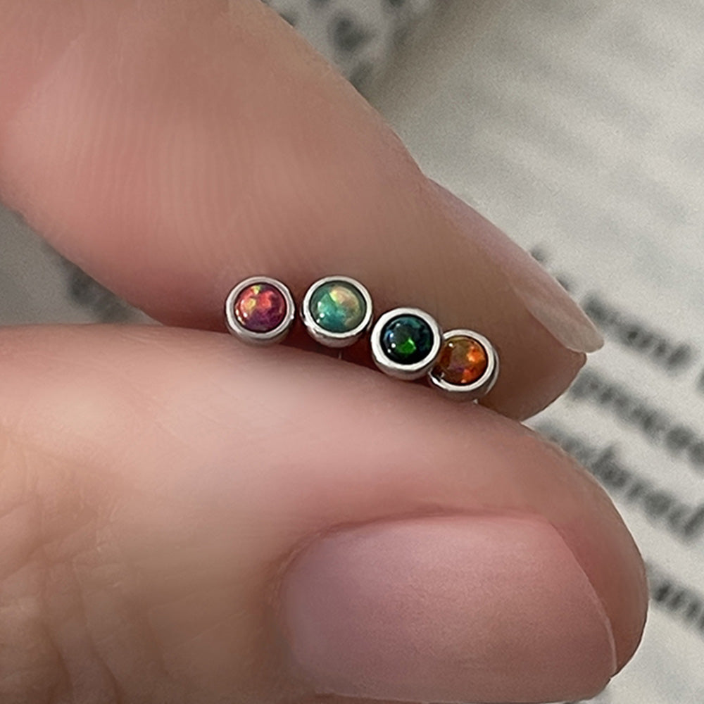 [サージカル]3mm ミニマーブル ボタン (4Color) 16G ボディピアス キャッチ ピアッシング 軟骨ピアス