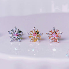 [Surgical] Snowflake Flower Sparkle Star 16G (3 Colors) Body Piercing Back Piercing Cartilage Piercing