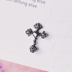 [Surgical] Rose Cross Crucifix 16G Body Piercing Back Piercing Cartilage Piercing 